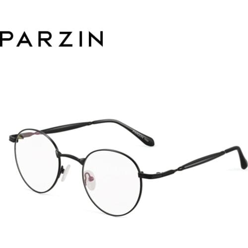 PARZIN Myopia Glasses Frame Men New Retro Round Prescription Eyeglasses Women Optical Spectacles Eyewear 5063