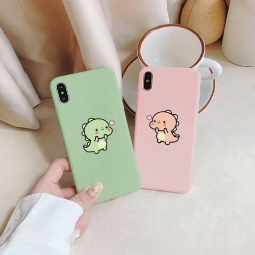 Cute Dinosaur Liquid Silicone Phone Case for iPhone XR XS MAX X 12 11 Pro Max 6s 7 8 Plus SE 2020 Soft Candy Couple Cover Fundas