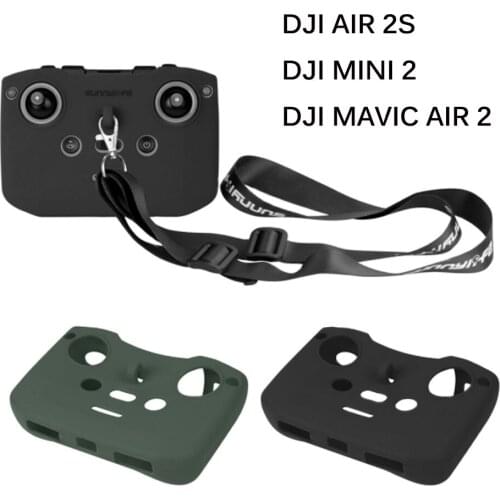 Silicone Cover and Neck Strap for DJI Air 2S/ Mini 2/ Mavic Air 2 Remote Controller Protective Case Lanyard Drone Accessories
