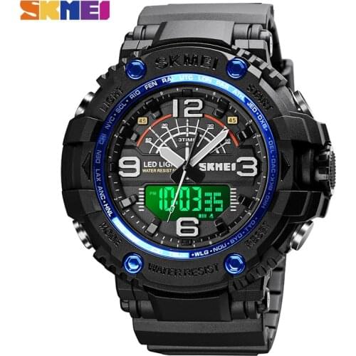 SKMEI 1617 Top Brand LED Light Men Sports Watches 5Bar Waterproof Quartz Clock Military Male Digital Wristwatches montre homme