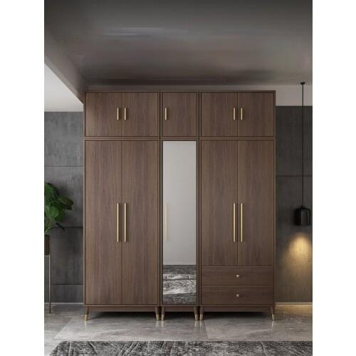 Bedroom economy flat door large wardrobe Modern home assembly rental room with sliding door wardrobe
