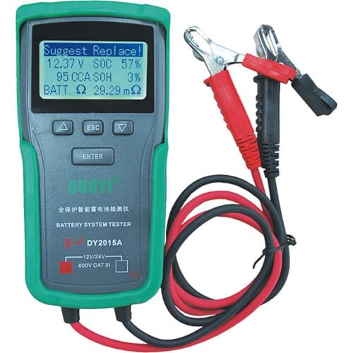 DY2015A 12V and 24V Car Battery Tester Capacity Electronic load Battery Charge Test Automotive Battery Analyzer