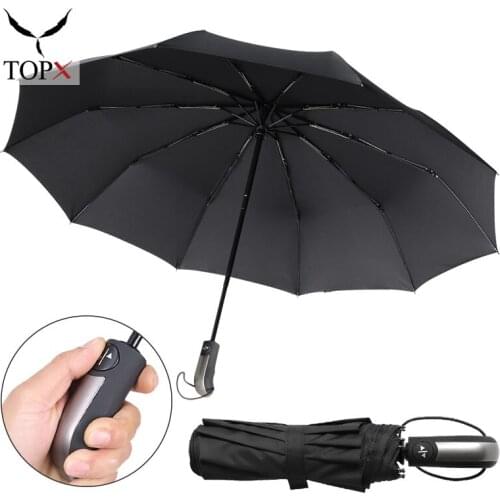 Wind Resistant 3Folding Automatic Umbrella Rain Women Auto Luxury Big Windproof Gift Parasol Compact Business Car 10K Umbrellas