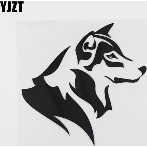 YJZT 13.7CMX13.5CM Dog Animal Friend Feet Wool Ears Decal Vinyl Car Sticker Black/Silver 8A-0573