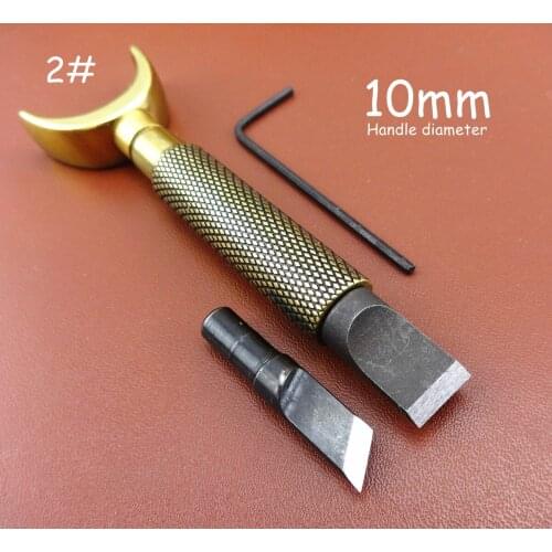 1set Leather Craft Double Bearing Swivel Carving Cutter Knife Tool Flat+Angled Blade - Sewing Stitching Stamping Punch Chisel