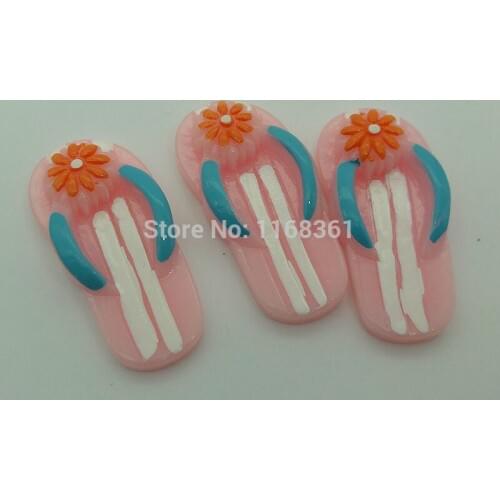 1pcs/lot resin flat back Halloween flower slipper 36mm Cabochons Scrapbooking Hair Bow DIY Christmas decration C110-3