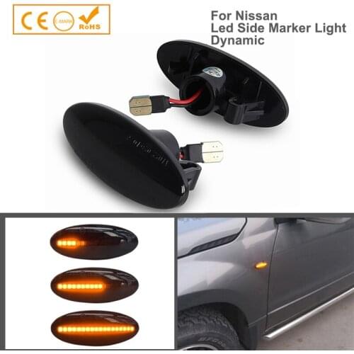 2Pcs Dynamic LED Side Marker Light Turn Signal Lamps For Nissan Qashqai J10 Juke X-Trail Cube March NV200 NV400 Pick Tiida Micra