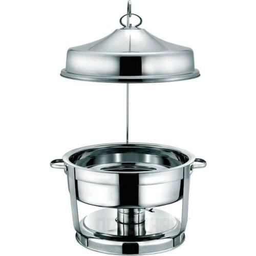 8.0L Buffet Hotel Big Meal Stove Stainless Steel round Hanging Cover Alcohol Stove Insulated Electric Stew Pot