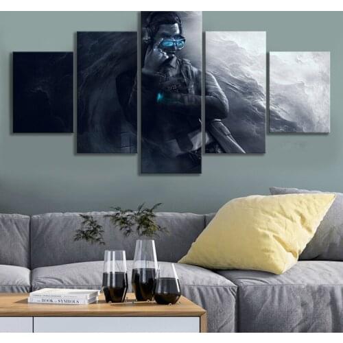 Abstract Art Wall Painting Soldier Picture Oil Painting on Canvas Rainbow Six Siege Video Games Art Wall Decor Paintings