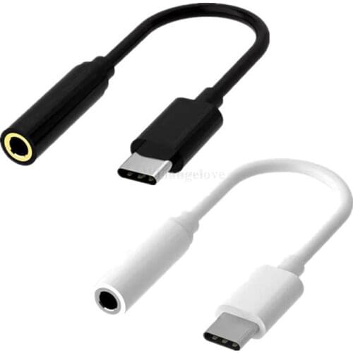 200pcs Audio Adapter Type-C to 3.5mm AUX Jack Audio AUX Type C USB headphone jack adapter For samsung s8 for lg g5