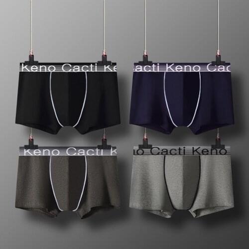 4PCS/Lot 5XL 4XL Mens Boxer Underwear Cotton Boxers Man Breathable Panties Solid Shorts Brand Underpants Plus Size Solid color