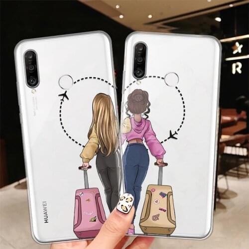 For on Huawei P Smart 2020 2019 Z Y5P Y6P Y7P Mate 10 20 30 P30 Lite P20 P10 P40 Lite E Pro Plus Girls Bff Best Friends TPU Case