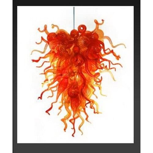 Chihuly Style Red Murano Glass Hanging LED Customized Pendant Lamps for Living Room Decor
