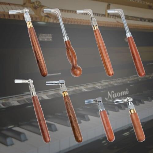 NAOMI Professional Piano Wrench Rosewood Handle Stainless Steel Spanner Tip Maintenance Tuning Wrench Tool