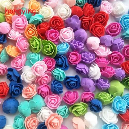 100pcs 3.5cm PE mini artificial flowers for home wedding decor accessories fake foma scrapbooking Bubble bears Decorative flower