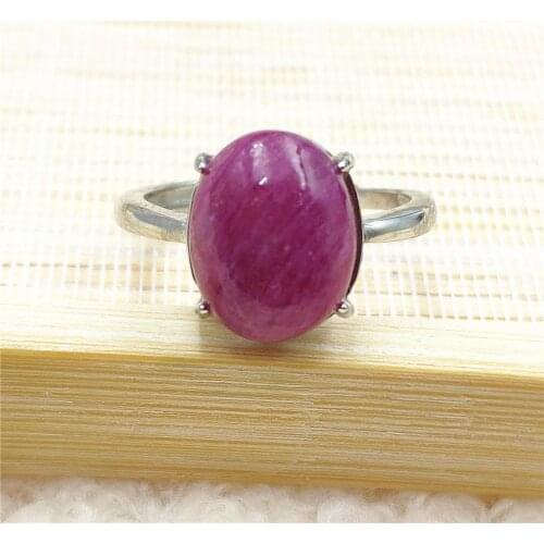 100% Natural Red Ruby Gemstone Ring Oval Adjustable 12x9mm Ruby Rare Oval 925 Sterling Silver Bead Ring AAAAAA