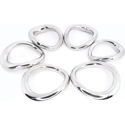 Stainless Steel Ball Stretcher Cock Ring Penis Bondage Lock Heavy Male Metal Scrotum Delay Ejaculation BDSM Sex Toy Men