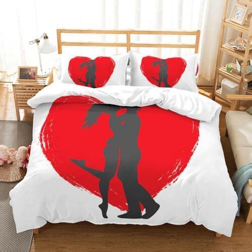 Fanaijia 3d Couple bedding Sets luxury Modern fashion print Duvet Cover Bed Set queen comforter sets