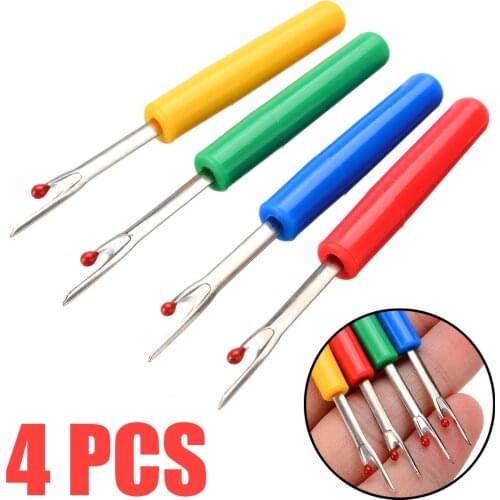 Mayitr 4pcs Small Plastic Handle Thread Cutter Seam Ripper Stitch Unpicker Sewing Tool Sewing Accessories Thread Picker Tool
