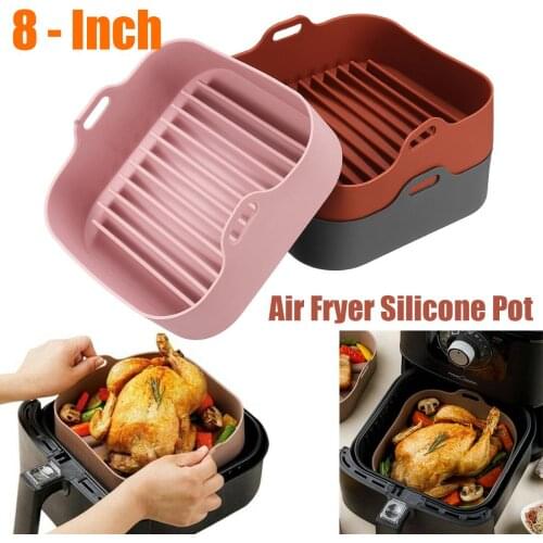 Multifunctional Silicone Pot Air Fryers Oven Heated Tray Basket Heat-resistant Thick BBQ Bread Chicken Pizza Basket Baking Tray