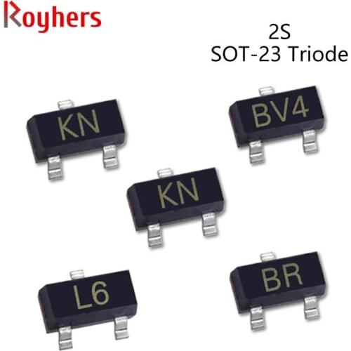 50Pcs SMD NPN Power Transistor 2SA733 CS 2SA1015 BA 2N7002KT1G 2SA812 M7 2SC1015 BA 2SC2757 T33 2SD596 DV4 IC SOT-23 Triode