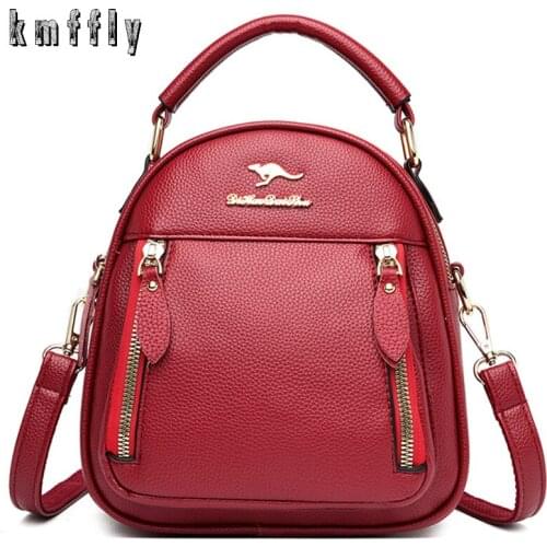 2020 New Retro Backpack New Women Back Pack Soft Leather Backpack For Teenage Girls Casual Female Large Travel Ladies Bagpack