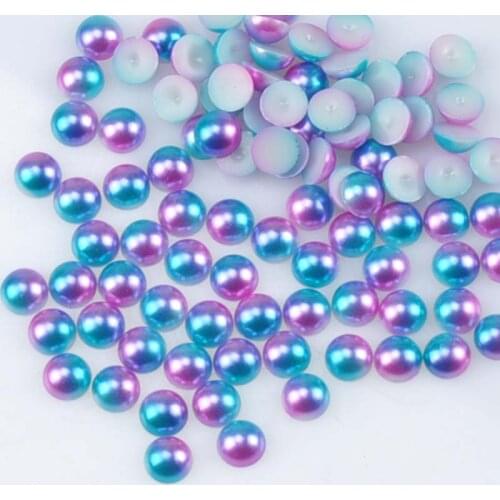 Half Round Pearl beads Beads Flatback Cabochon Scrapbooking Craft two-tone ABS For Diy 2000pcs 4mm YKL0525-4