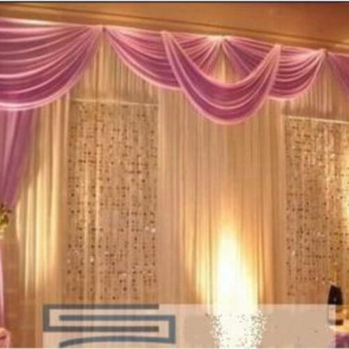 Romantic 3X6Meters Ice Material Soft Wedding Backdrops Wedding stage decor