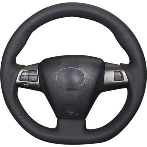 Hand-stitched Black Genuine Leather Car Steering Wheel Cover for Toyota Corolla RAV4 Auris Wish Vanguard Voxy 2010 2011-2013