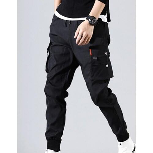 Pants Solid Color Thin Male Men Beam Feet Cargo Pants for Daily Life