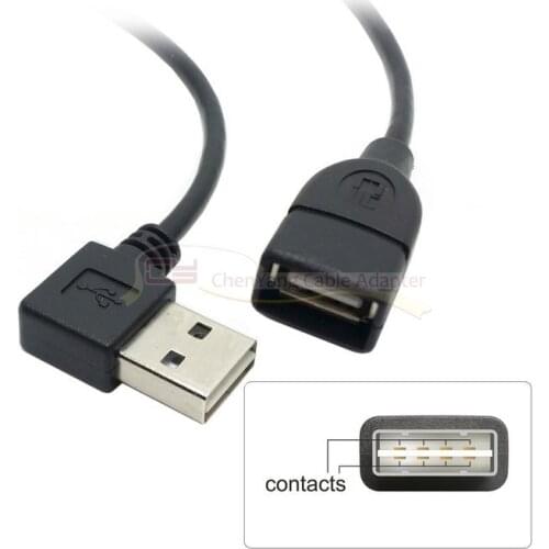 USB 2.0 Male to Female Extension Cable 100cm Reversible Design Left & Right Angled 90 Degree