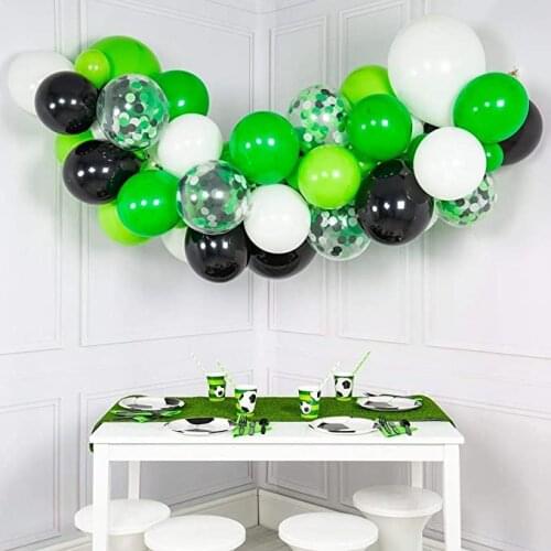 70Pcs/lot Football Theme Balloons Garland Black White Green Confetti Balloon Arch Chain for Football Party Decor Supplies