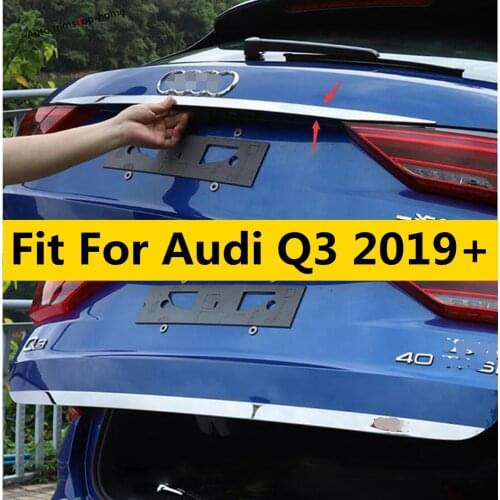 Yimaautotrims Upper Rear Tailgate & Trunk Door Decoration Strip Cover Trim For Audi Q3 2019 2020 2021 Exterior / Stainless Steel