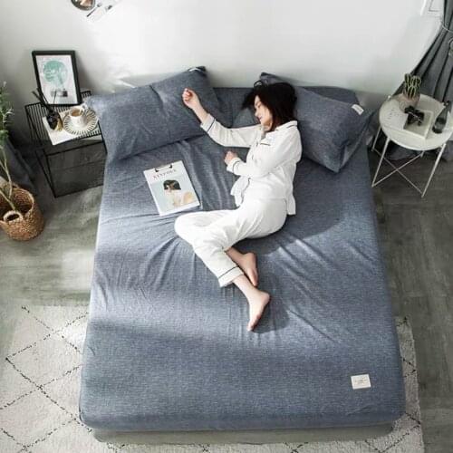 1pcs 100% pure cotton bed sheet Bedspread mattress with four corners elastic band sheets single double bed Protective cover