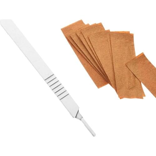 10X #11 Carbon Steel Scalpel Blades Surgical PCB Circuit Board + 1Pc #3 Handle