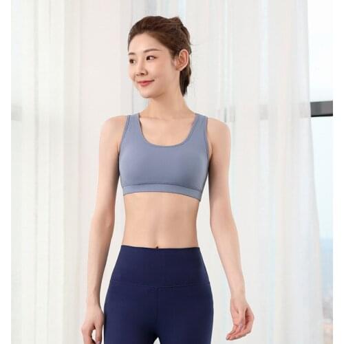 2021 New Fabric Nylon Breathable Women Yoga Tops Bra Solid Color Back Cross Sexy Sports Wear Outdoor Exercise Clothes