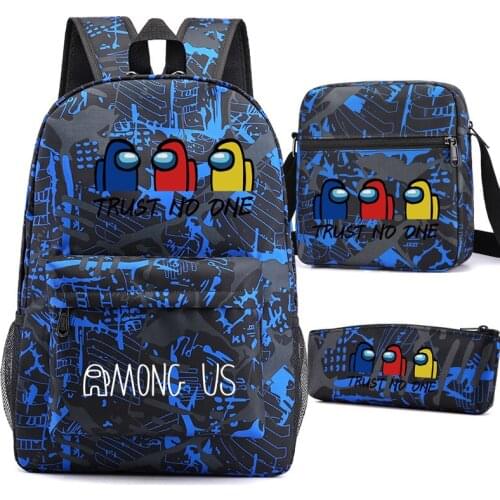 3pcs Among of Us 3D Backpack Children Cartoon Anime School Bag Laptop Rucksack Girl Boy Knapsack Travel Bag Birthday Gift