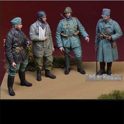 4pcs Dutch Infantry Set Resin Figure 1/35 Scale Model Kit Assembly Models Kit Resin Colorless Self-Assembled Toy No.427