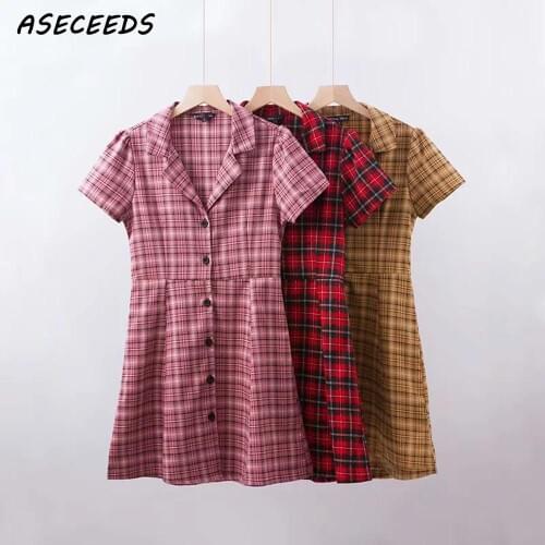 Модные платья в клетку ASECEEDS China At AliExpress