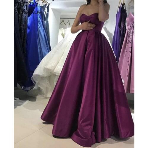 A-line Satin Floor Length Zipper Back Tube Top Purple Bridesmaid Dresses Long Vestidos Royal Azul Dusty Rose Bridesmaid Dresses