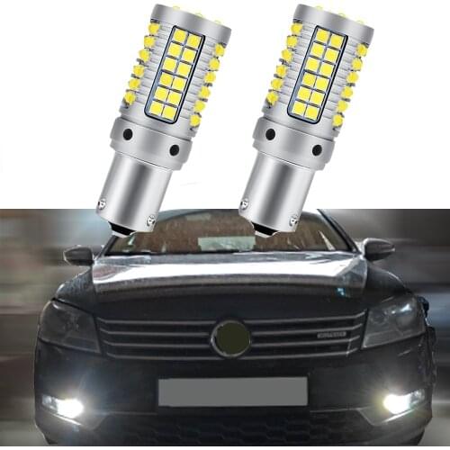 2PCS For VW Volkswagen Passat B7 2011-2014 Car Light Accessories LED DRL Daytime Running Light 1500LM Canbus P21W BA15S 1156