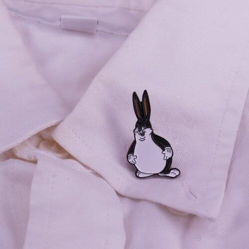 Big Chungus Enmel Pin Internet Meme Pop Brooch Hilarious New Friend Starter Pin Super Cute Funny Gift Badge