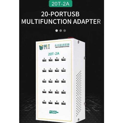 BST 20T-2A Multifunctional Adapter 20-hole USB Interface Power Supply 2A Current Multi-hole Fast Charger