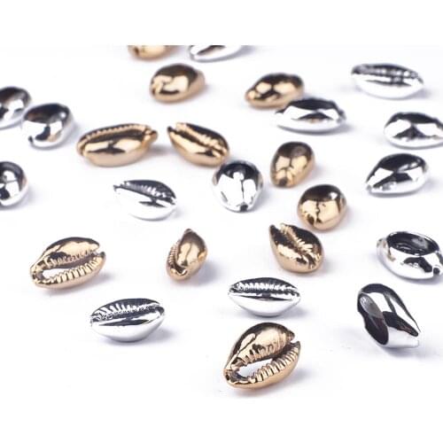 10pcs 9x14mm-12x20mm Charms Shiny Shell Connector Loose Beads For Jewelry Findings Making DIY Handmade Necklace Bracelet Gift