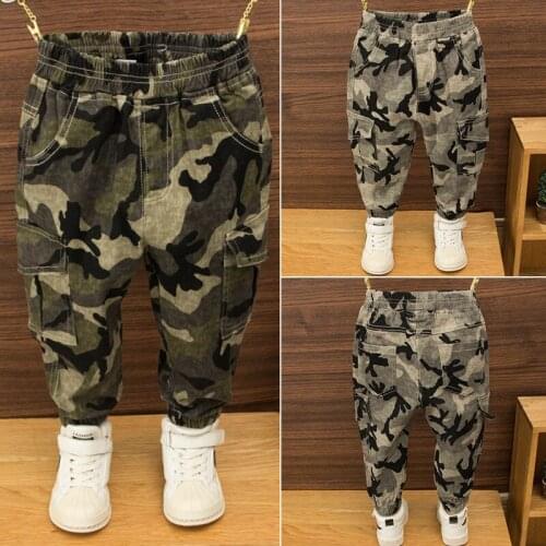 Kids Pants Spring Autumn Camouflage Girls Pants For Boy Cotton Silk Harem Casual Long Pants Children Trousers 2-6year Kids Pants