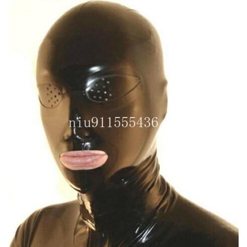 Sexy Lingerie Design Sexy Products Handmade Latex Hoods with Small Holes on Eyes Mask for Face Men