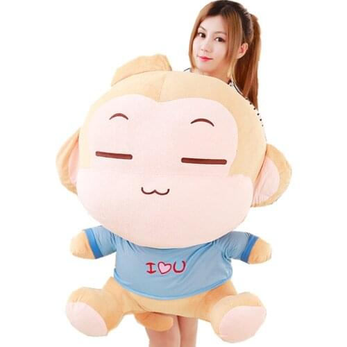 Fancytrader 39'' Giant Plush Soft Lovely Stuffed Cartoon Monkey Toy Cute New Year Birthday Gift Home Deco 2 Colors 100cm 2 Sizes