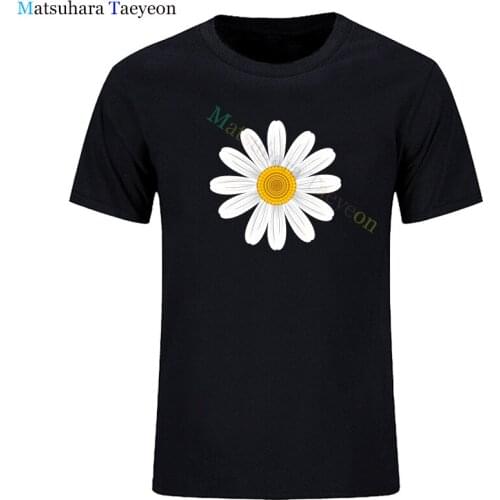 Mens T-shirts Cotton T Shirt Men Female Flowers Chrysanthemum Print T-shirt Graphics TShirts Tops Tees Graphic T Shirts