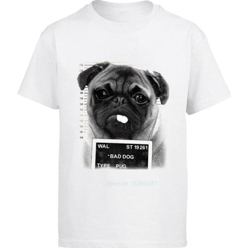 BAD DOG Design T Shirt Casual Tops Cute Tees Lovely Pug t-shirt Funny Tees Harajuku mens clothing