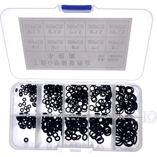 250pcs/box NBR Seal Ring Kit Thickness 1 / 1.5mm Nitrile Rubber NBR O-Ring Gasket Sealing Ring O Rings Rubber Kit Set